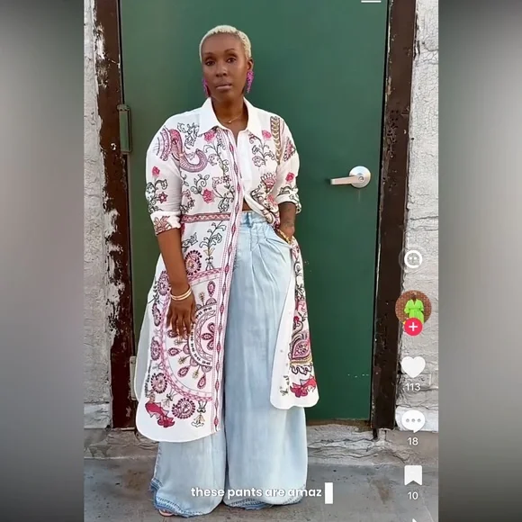 Zara Embroidered Cotton Long Shirt Dress 5107/243 Size XXL - Picture 1 of 10